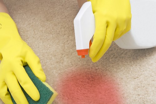 Customer making a secure payment in the Elm Park Carpet Cleaners payment area