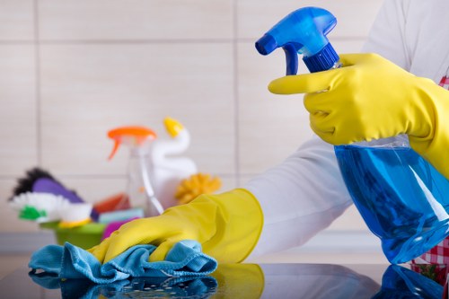 Carpet cleaning equipment prepared for a customer appointment