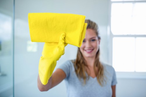 Cleaner using sustainable carpet cleaning equipment in Elm Park