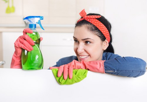 A team member checking cleaning details for a customer concern